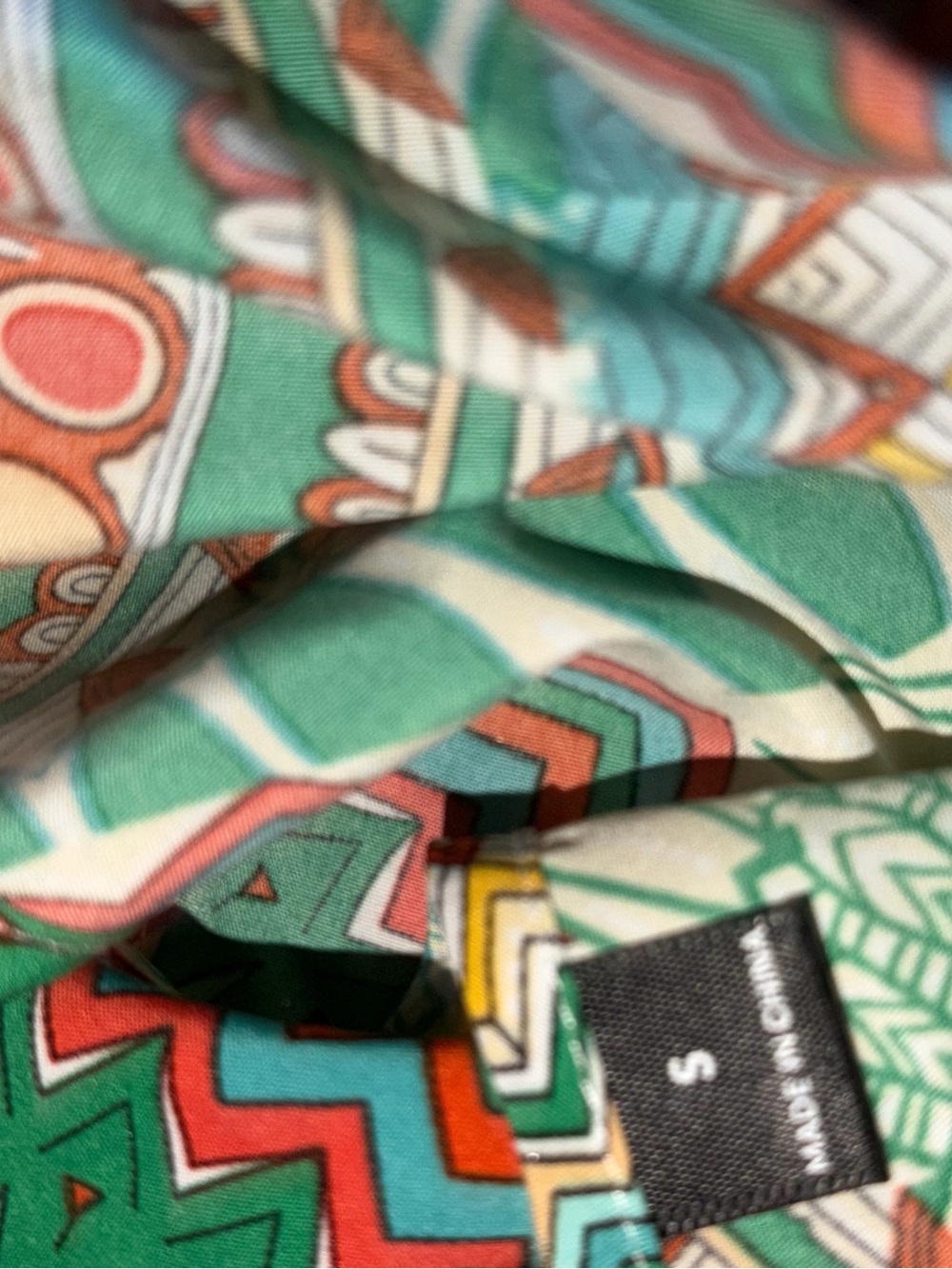 Women’s Short-Sleeve Printed Jumpsuit in Green and Coral